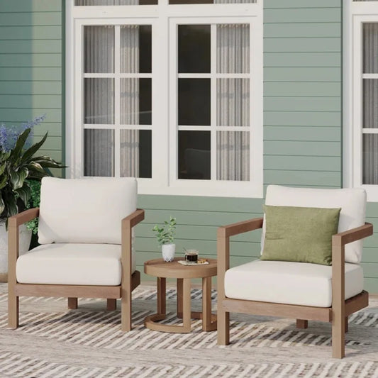 3-Piece Acacia Wood Patio Conversation Set