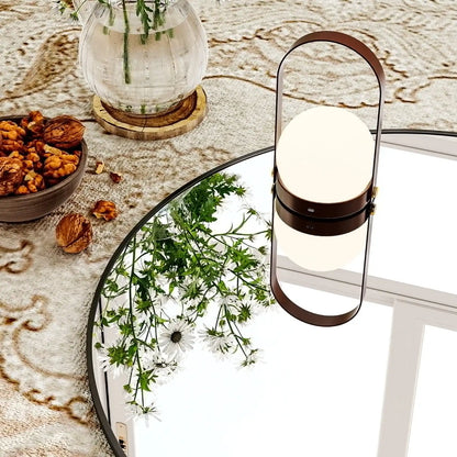 24.2" Modern Brushed Aluminum Round Wall Mirror