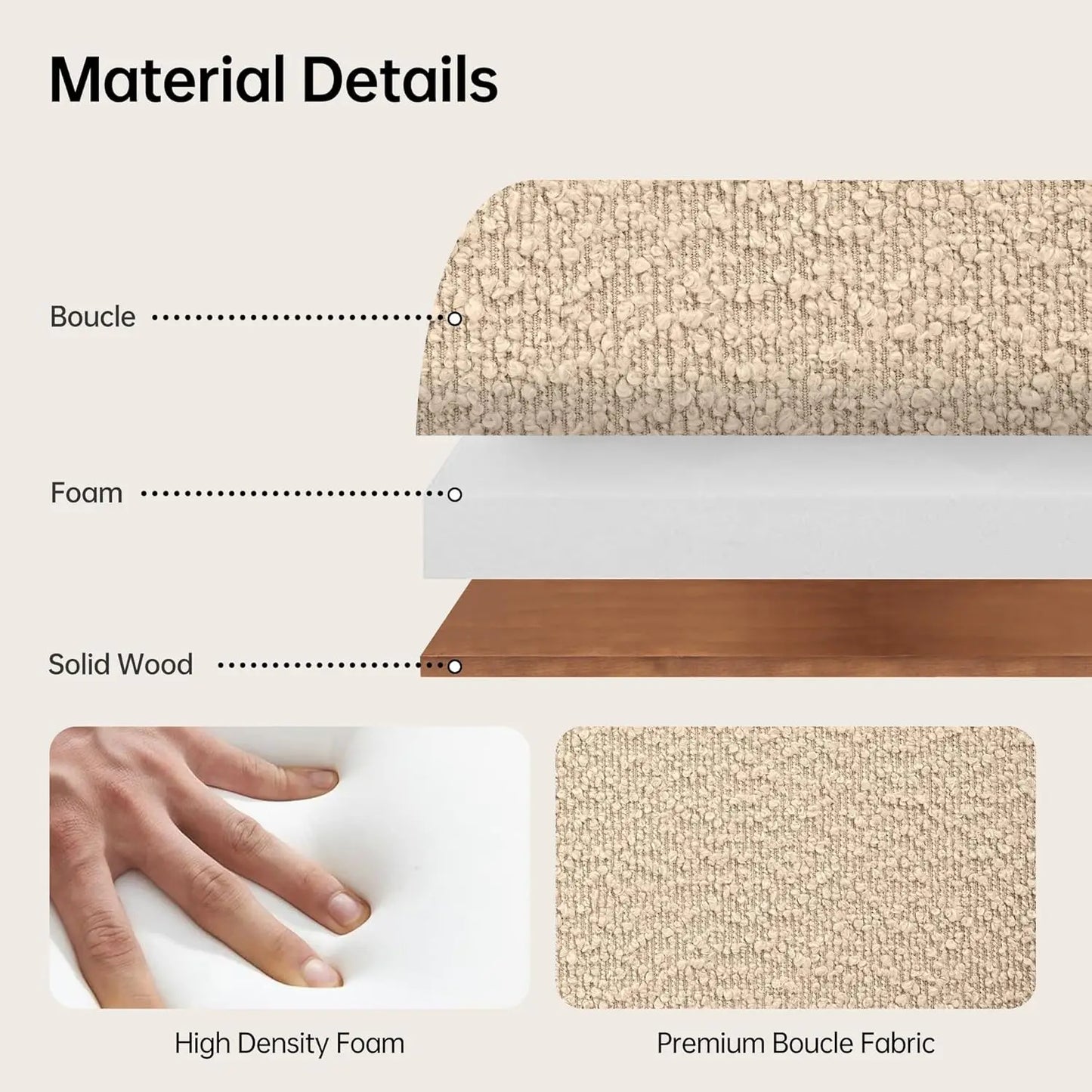 Upholstered Bedroom Bench with Timeless Elegant Design