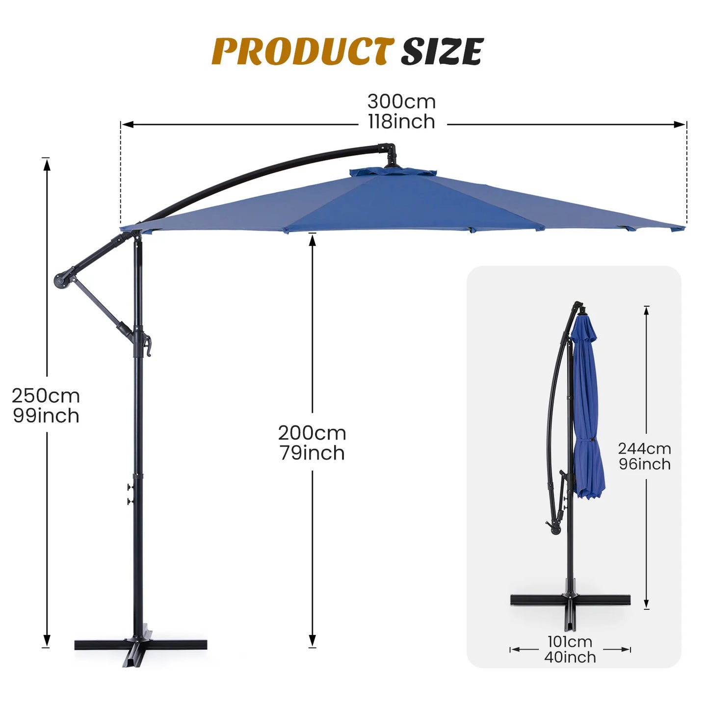 Adjustable Cantilever Umbrella with UV Protection