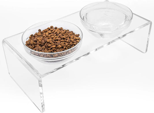 Acrylic Elevated Pet Feeder with Modern Clear Design