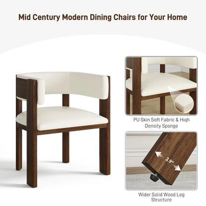 Mid-Century Modern PU Leather Dining Chairs