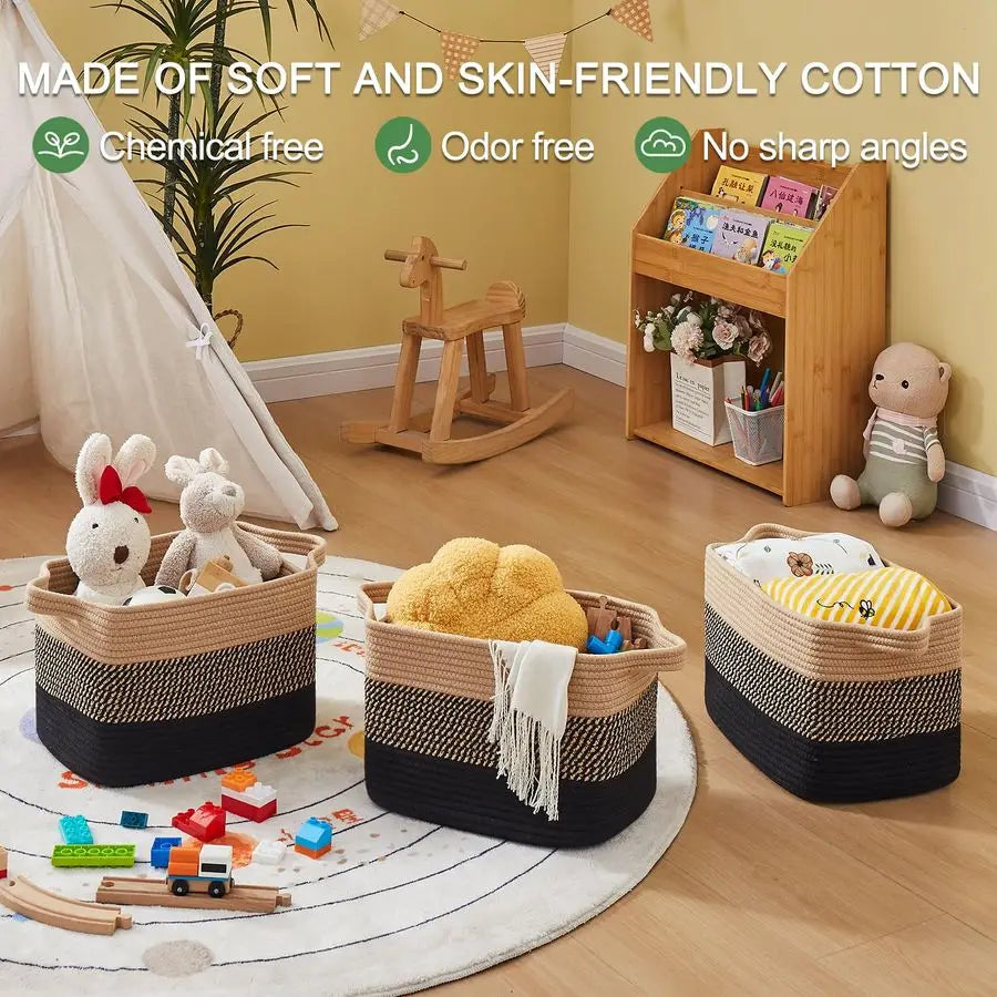 Cotton Rope Storage Basket with Handles