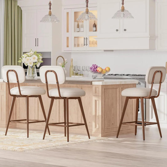 Mid-Century Counter Stools, Set of Three