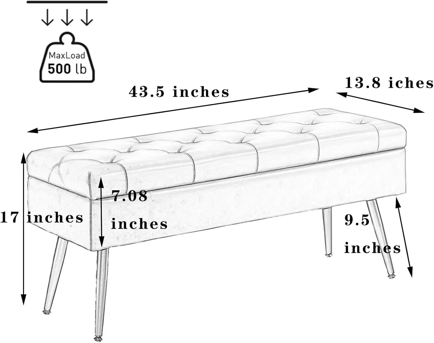 Storage Ottoman Bench with Hidden Compartment