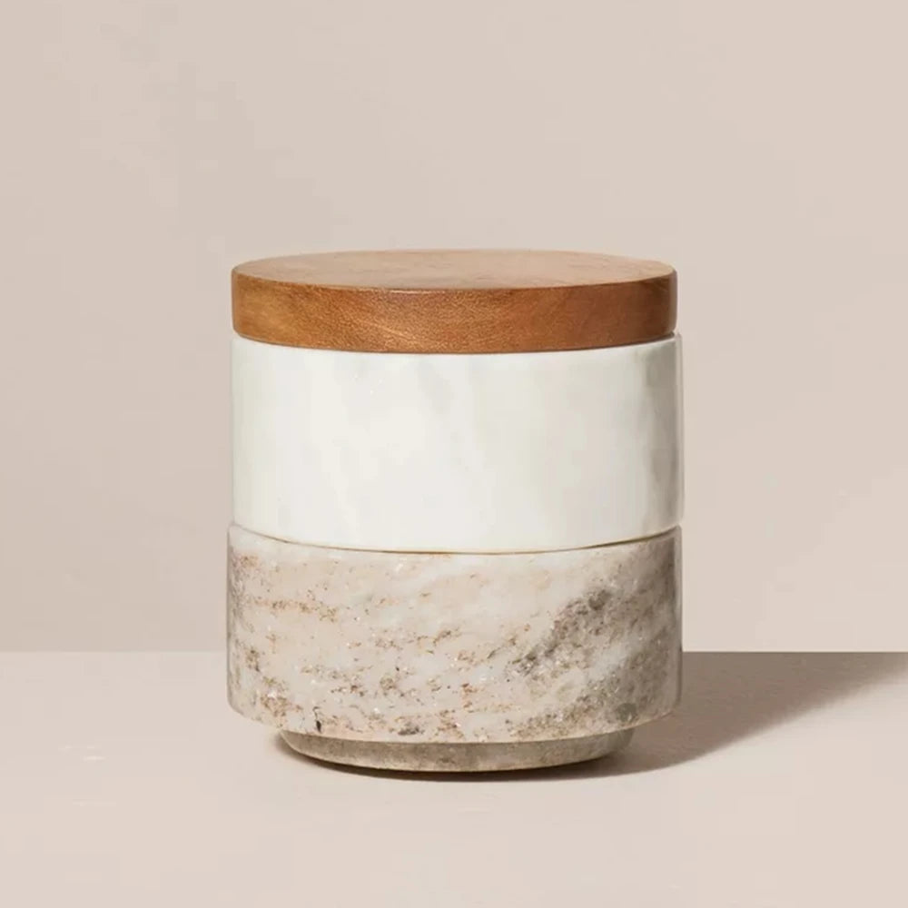 Marble Salt Cellar Set With Stackable Design