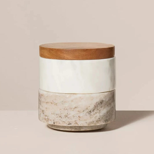Marble Salt Cellar Set With Stackable Design