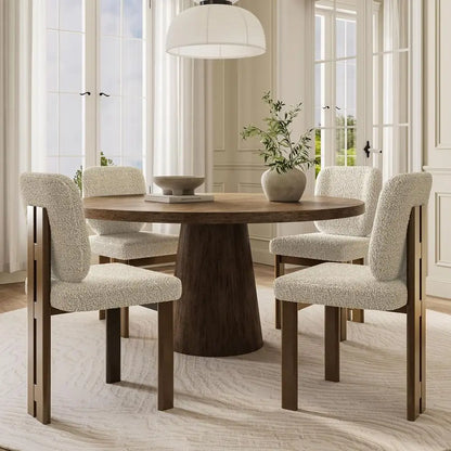 Sherpa Upholstered Dining Chairs, Set of Four