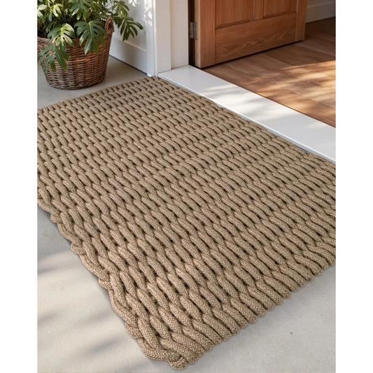 Handwoven Jute Entry Mat With Natural Texture