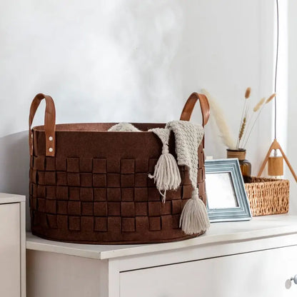 Oversized Felt Storage Basket with Handles