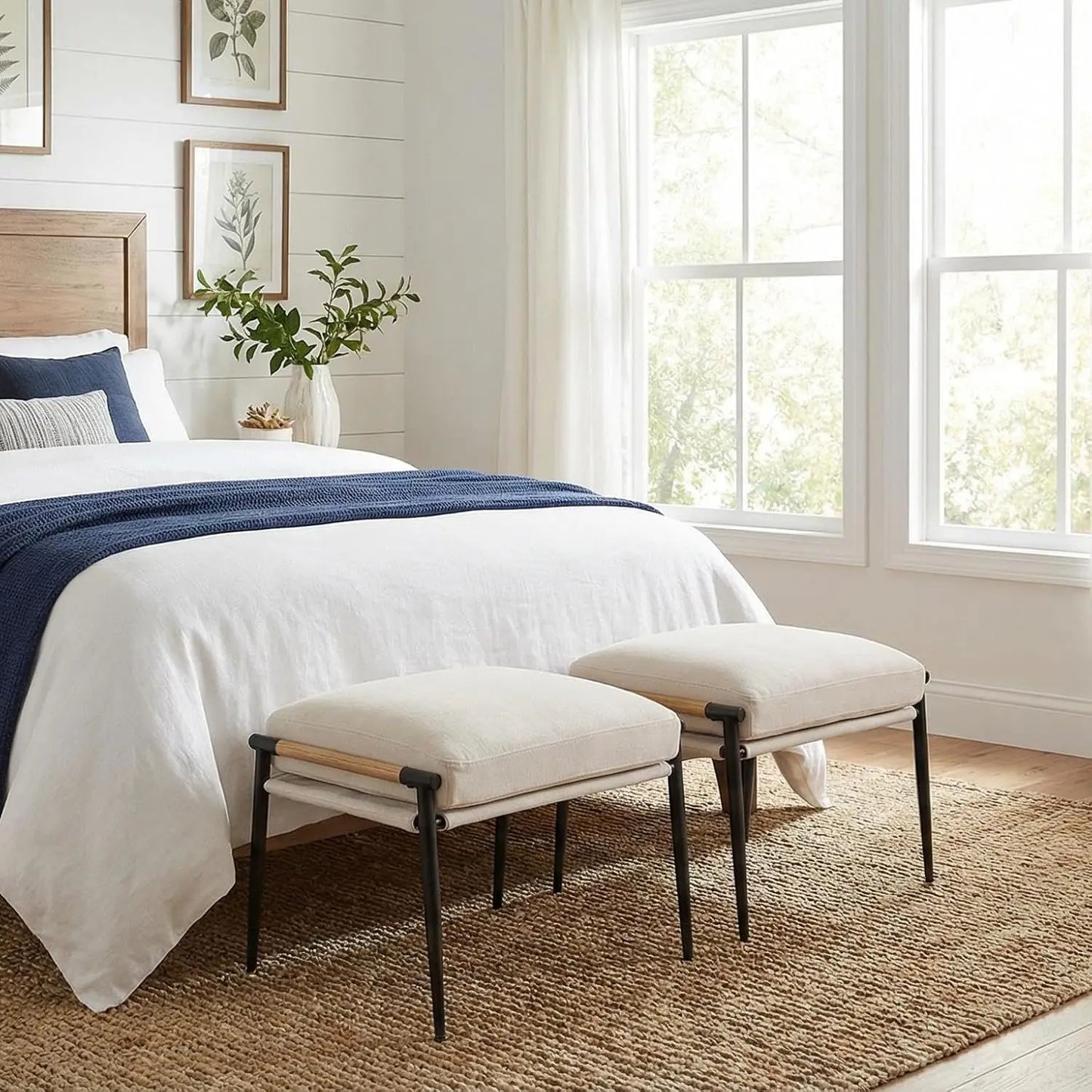 Modern Upholstered Accent Chair with Ottoman
