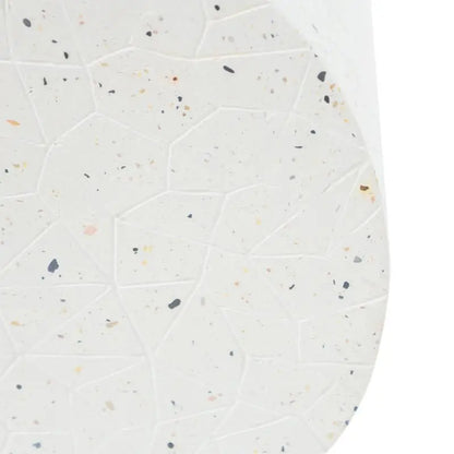 White Terrazzo Concrete Drum Accent Table