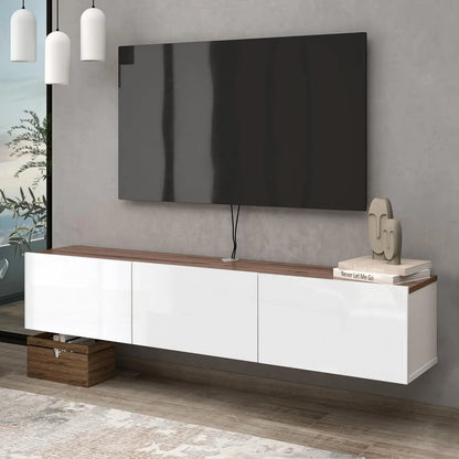 Floating TV Stand with Wall Mounted Storage