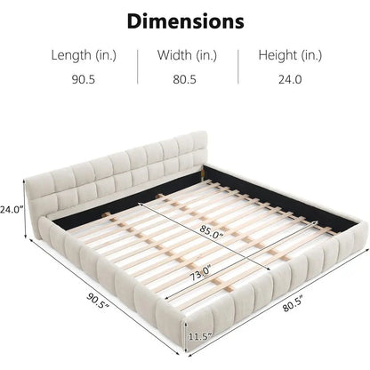 California King Chenille Platform Bed
