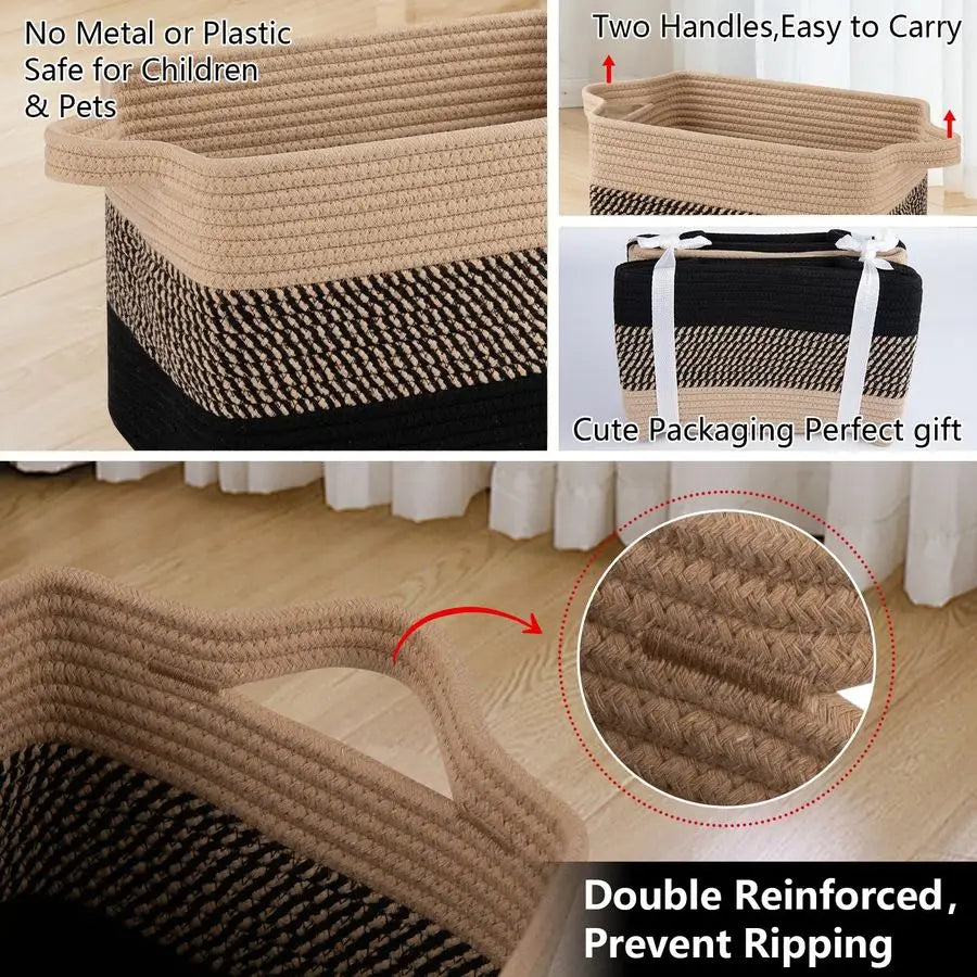 Cotton Rope Storage Basket with Handles