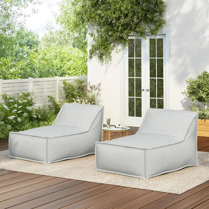 Outdoor Bean Bag Chair Set of 2 with Memory Foam