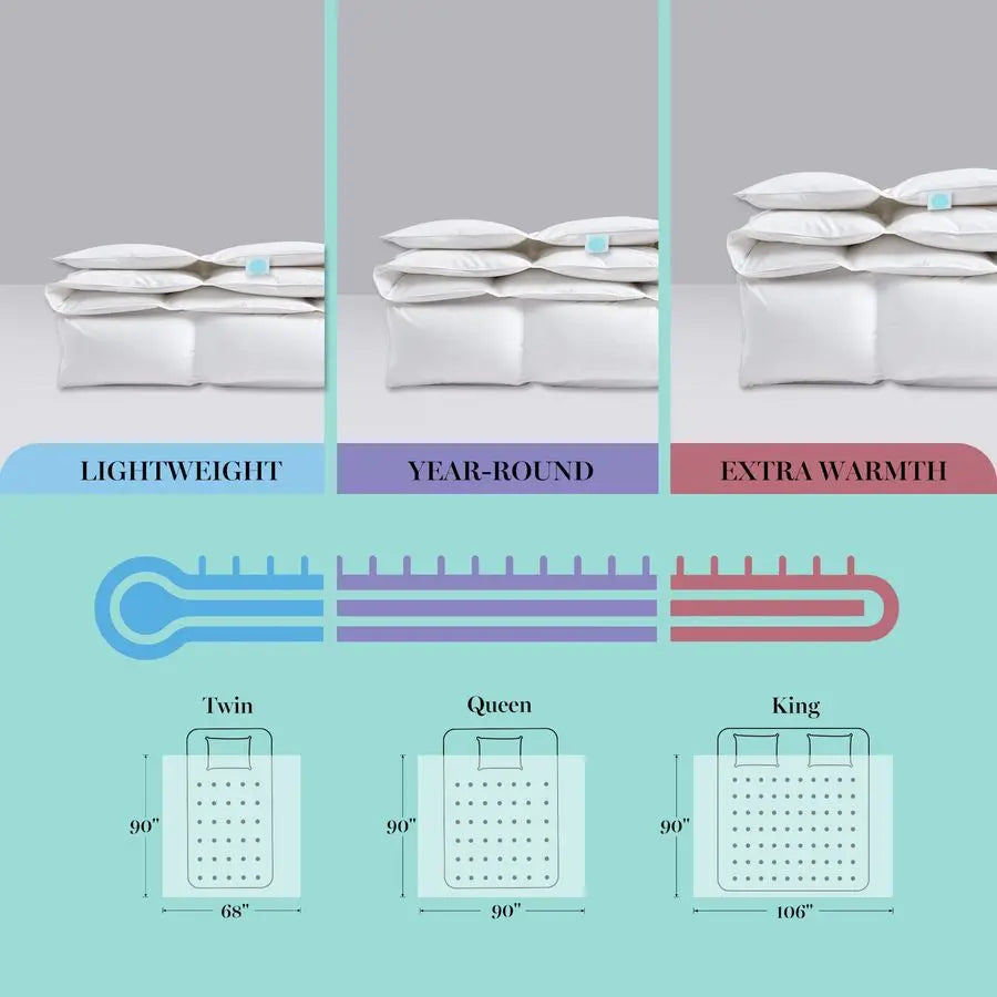 Luxury Cotton Goose Feather Down Queen Duvet Insert