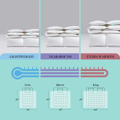 Luxury Cotton Goose Feather Down Queen Duvet Insert