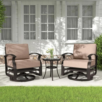 3 Piece Swivel Gliders Patio Furniture Set