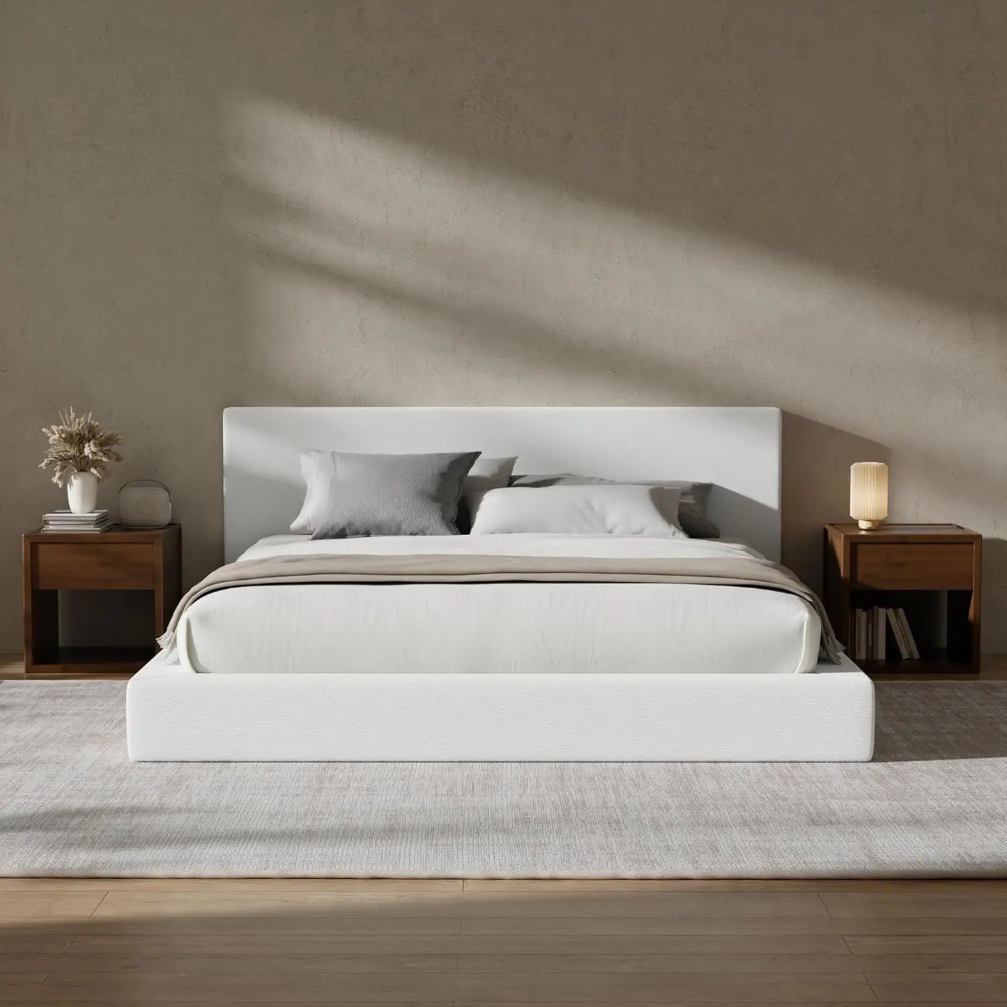 Cloud Upholstered Platform Bed Frame With Foam Edge Design