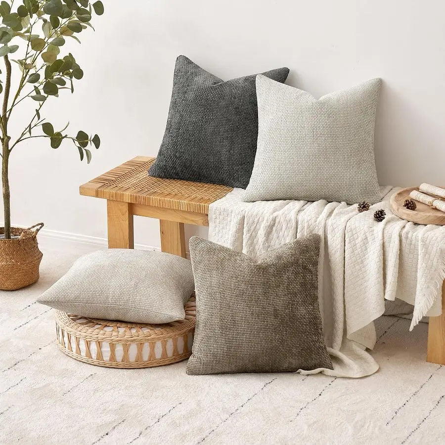 4-Pack Chenille Throw Pillow Covers 20x20