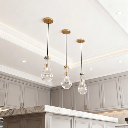 Raindrop Glass Pendant Light with Adjustable Cord