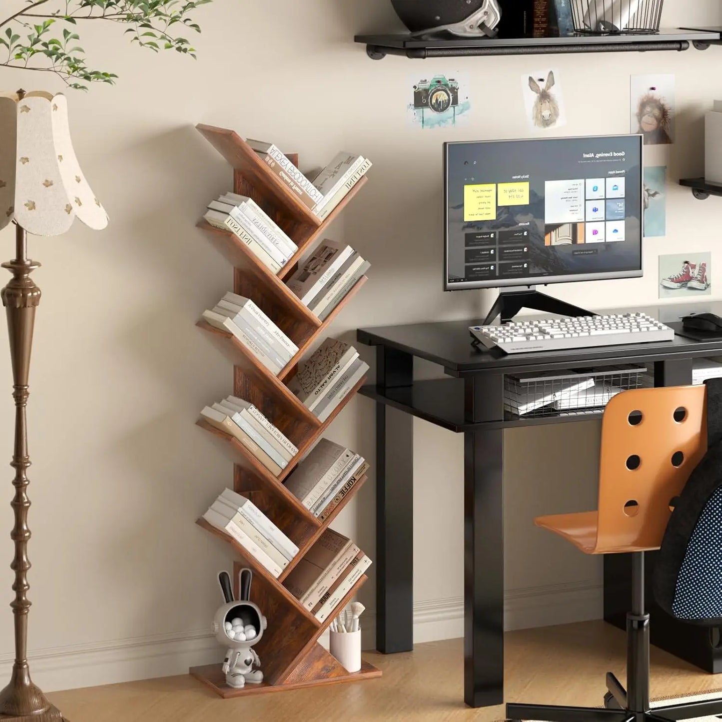 Tree Bookshelf with Space-Saving Vertical Design