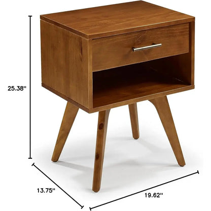 Solid Wood Nightstand with Angled Legs