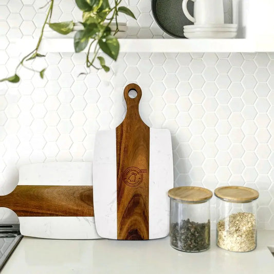 Marble and Acacia Wood Serving Boards