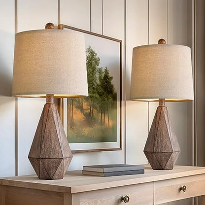Retro Farmhouse Table Lamps, Set of Two