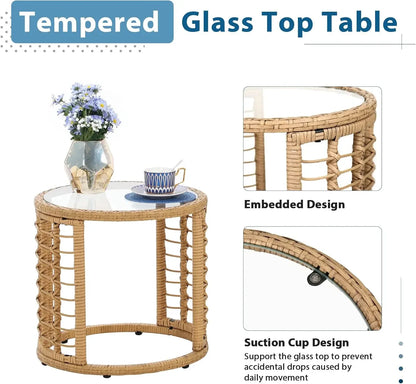 3 Piece Wicker Patio Bistro Set