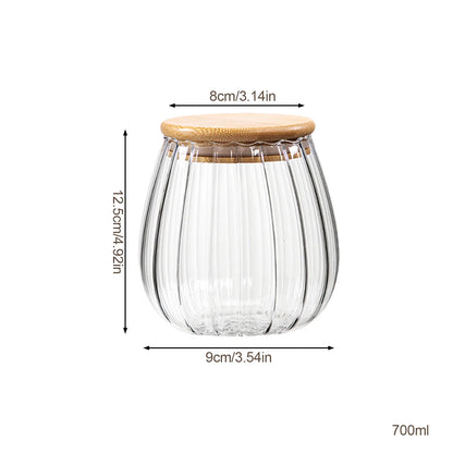 Glass Tea & Spice Storage Jars with Airtight Lids
