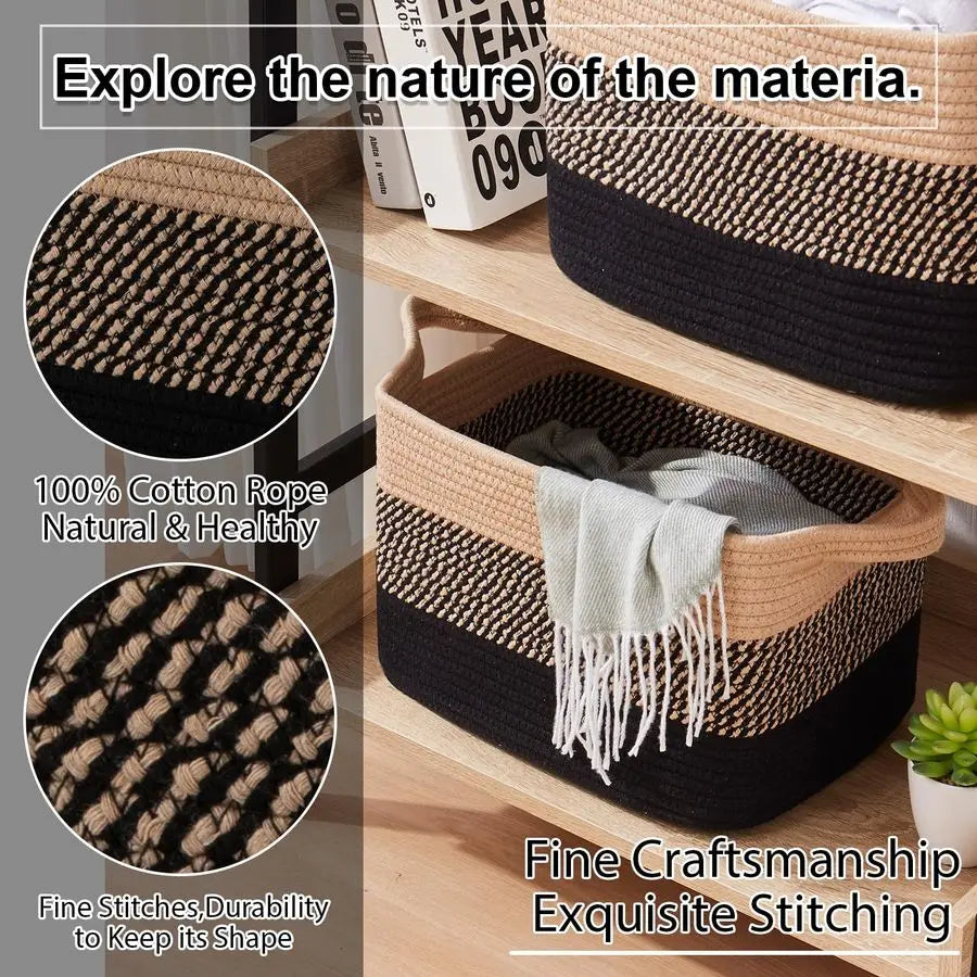 Cotton Rope Storage Basket with Handles
