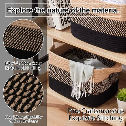 Cotton Rope Storage Basket with Handles
