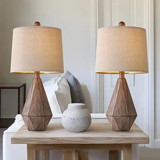 Retro Farmhouse Table Lamps, Set of Two