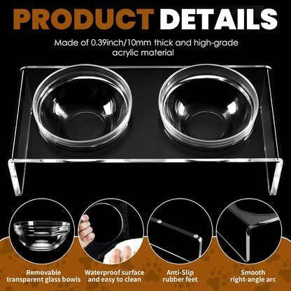 Acrylic Elevated Pet Feeder with Modern Clear Design