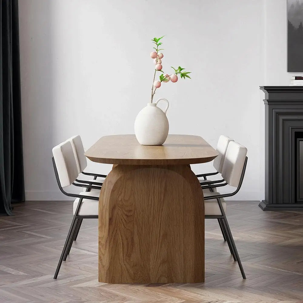 Mid-Century Oval Pine Dining Table