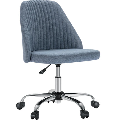 Armless Adjustable Swivel Fabric Desk Chair