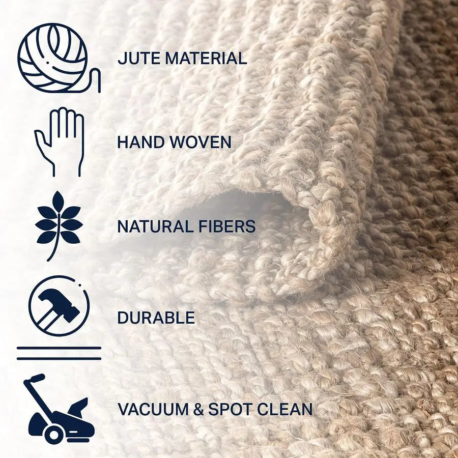 Handwoven Natural Jute Area Rug