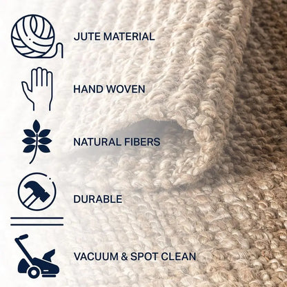 Handwoven Natural Jute Area Rug