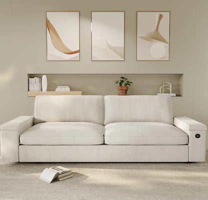 Modern Sofa with Hidden Storage and USB Charging