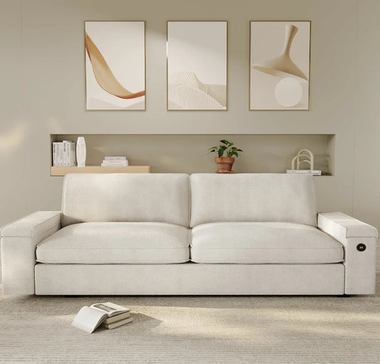 Modern Sofa with Hidden Storage and USB Charging