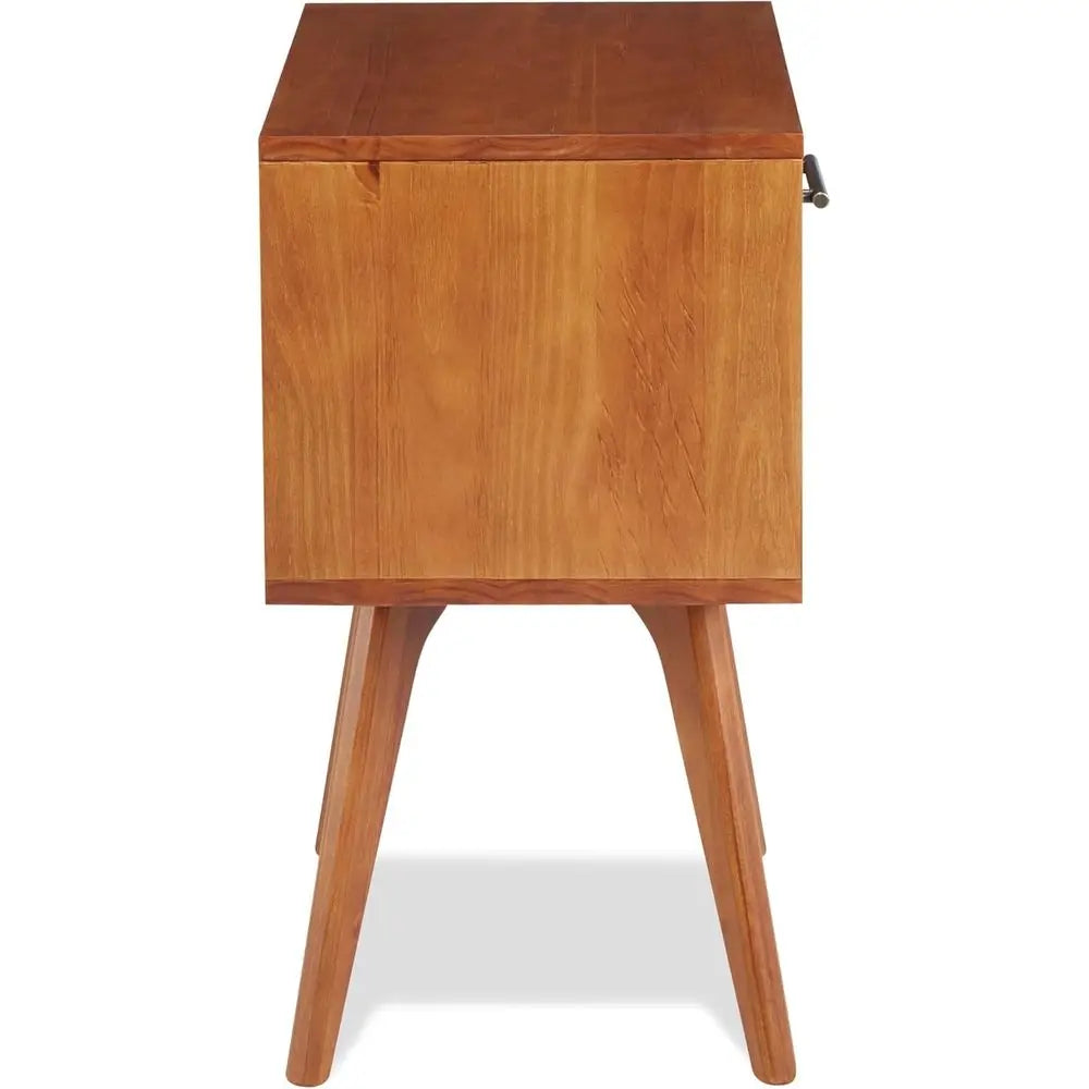Solid Wood Nightstand with Angled Legs