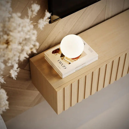 Natural Wood Floating TV Console