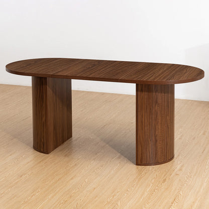 Oval Wood Dining Table for 6–8