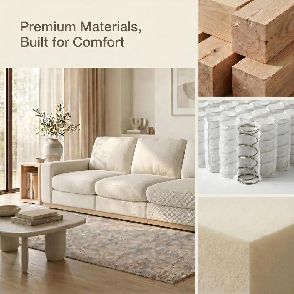 Deep Seat Chenille Sofa with Washable Covers