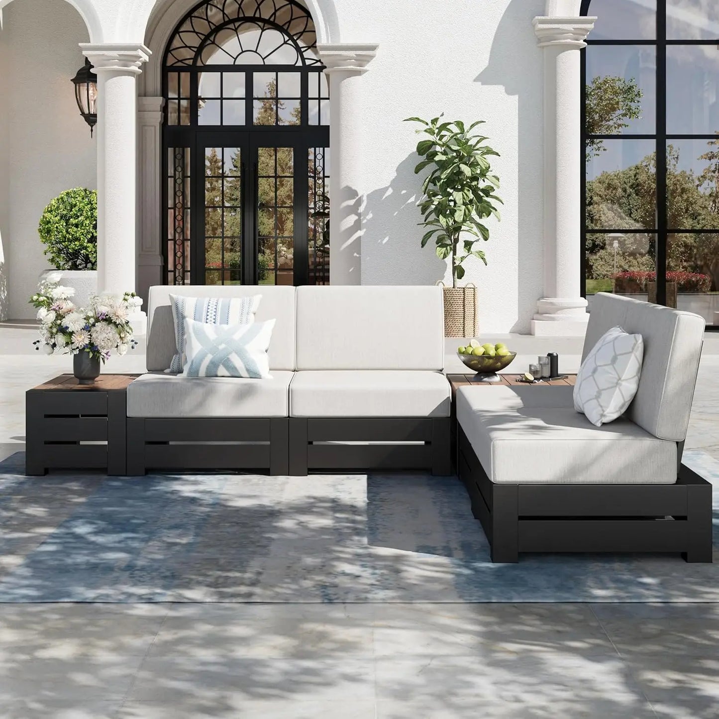 Modular Outdoor Sectional Patio Set with Cushions