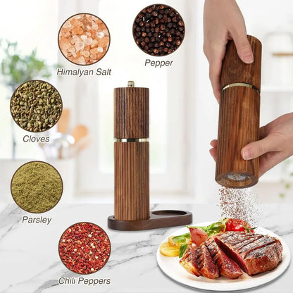 Acacia Wood Grinder Set with Adjustable Coarseness