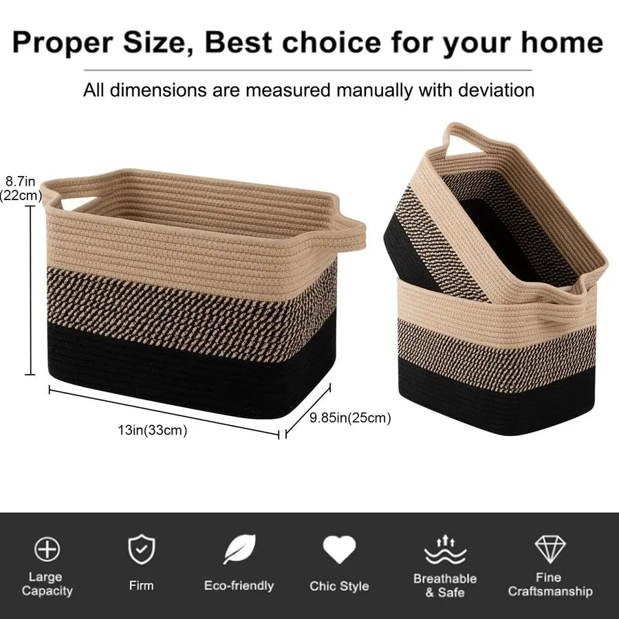 Cotton Rope Storage Basket with Handles