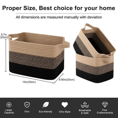 Cotton Rope Storage Basket with Handles